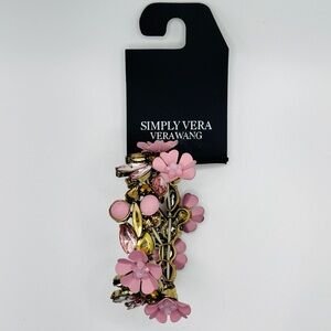 🚨3 for $15🚨 VERA WANG - Bracelet - Pink Flowers with Rhinestones